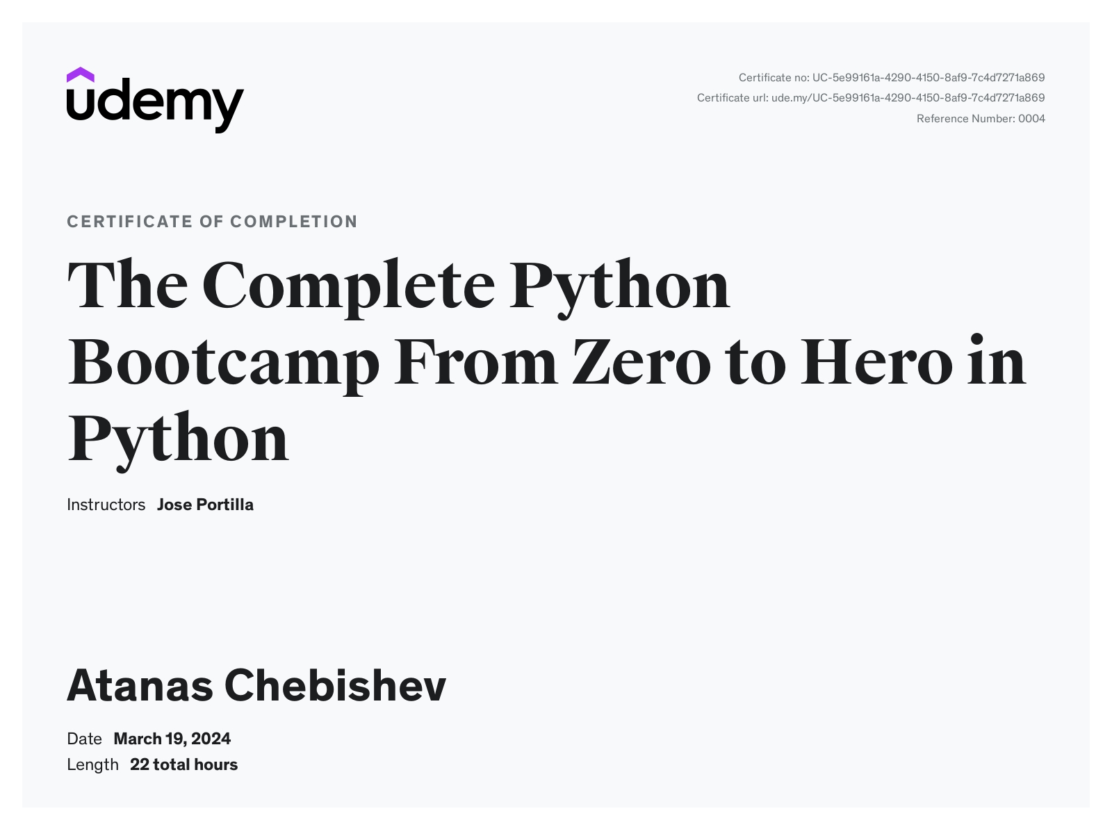 Udemy - The Complete Python Bootcamp From Zero to Hero in Python